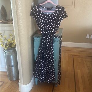 Black and Pink Polka Dot Dress